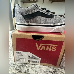 Toddler Vans Gray Knit Slip-On with Black Side Stripe